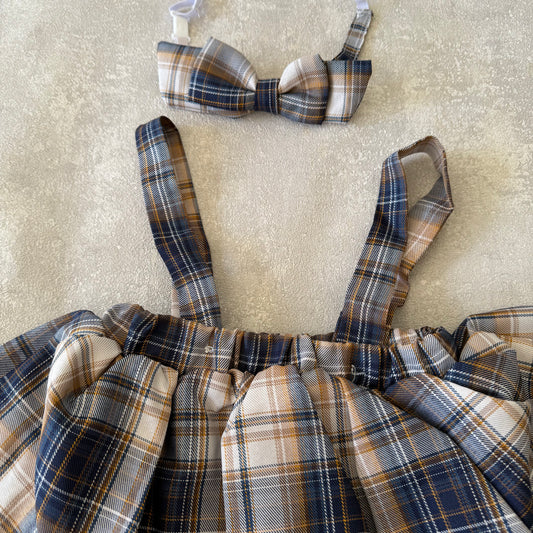Plaid rokje met halters