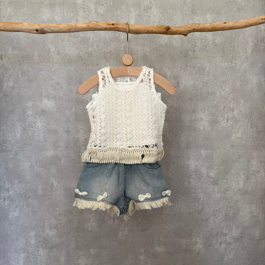 Vest met spijkerbroek