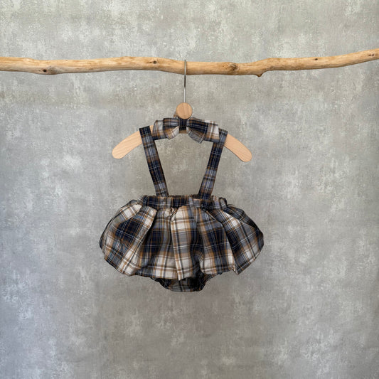 Plaid rokje met halters