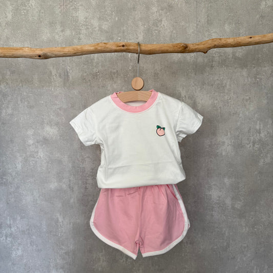 Casual setje met perzik