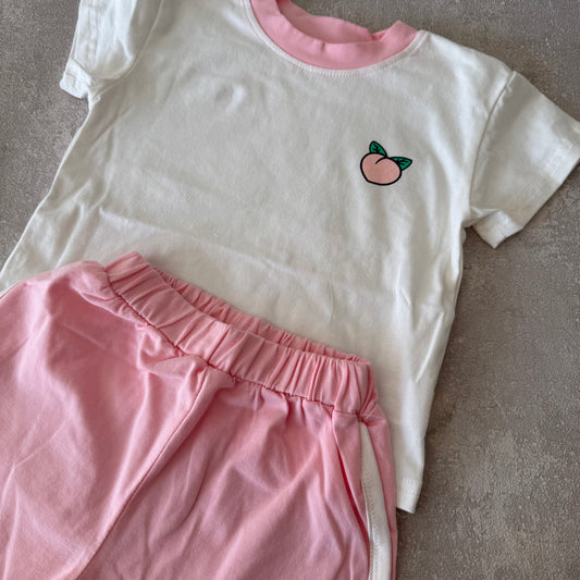 Casual setje met perzik