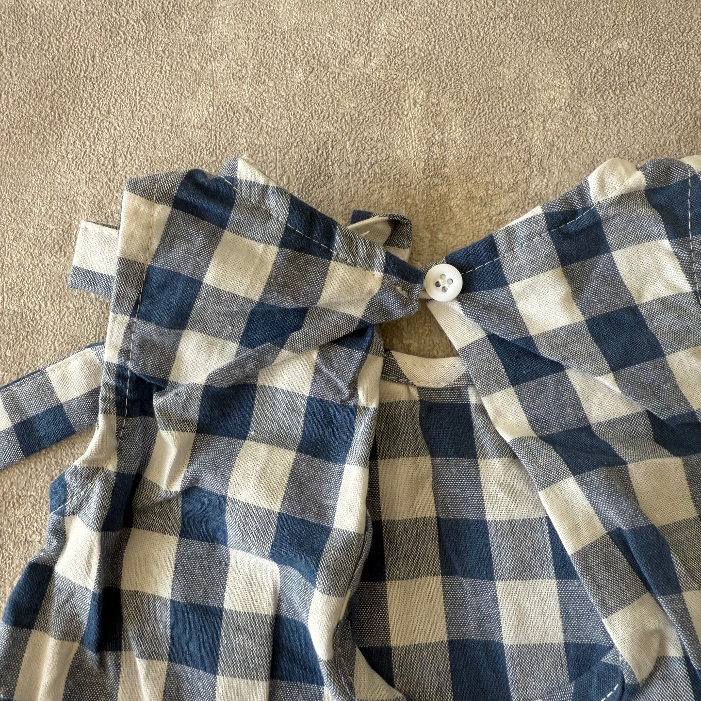 Blauw en witte plaid jurk