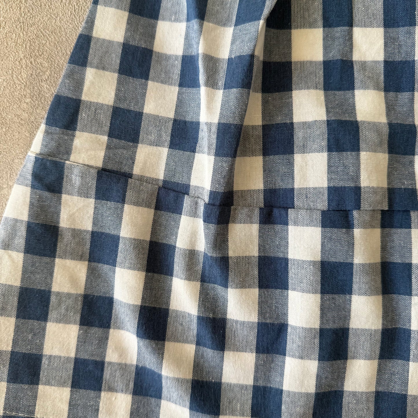 Blauw en witte plaid jurk