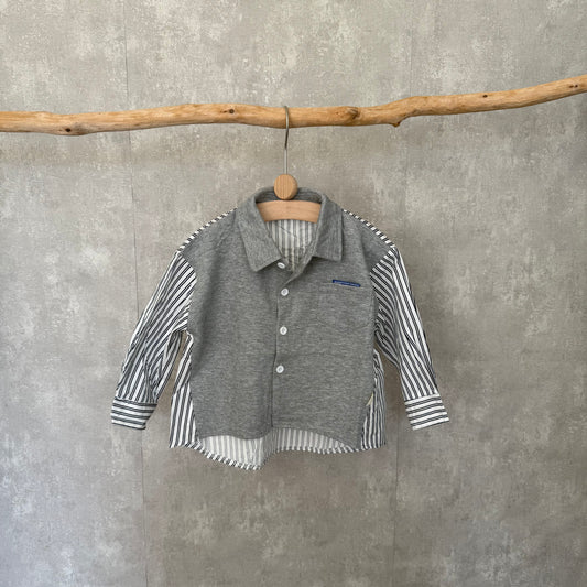 Shirt grijs en strepen