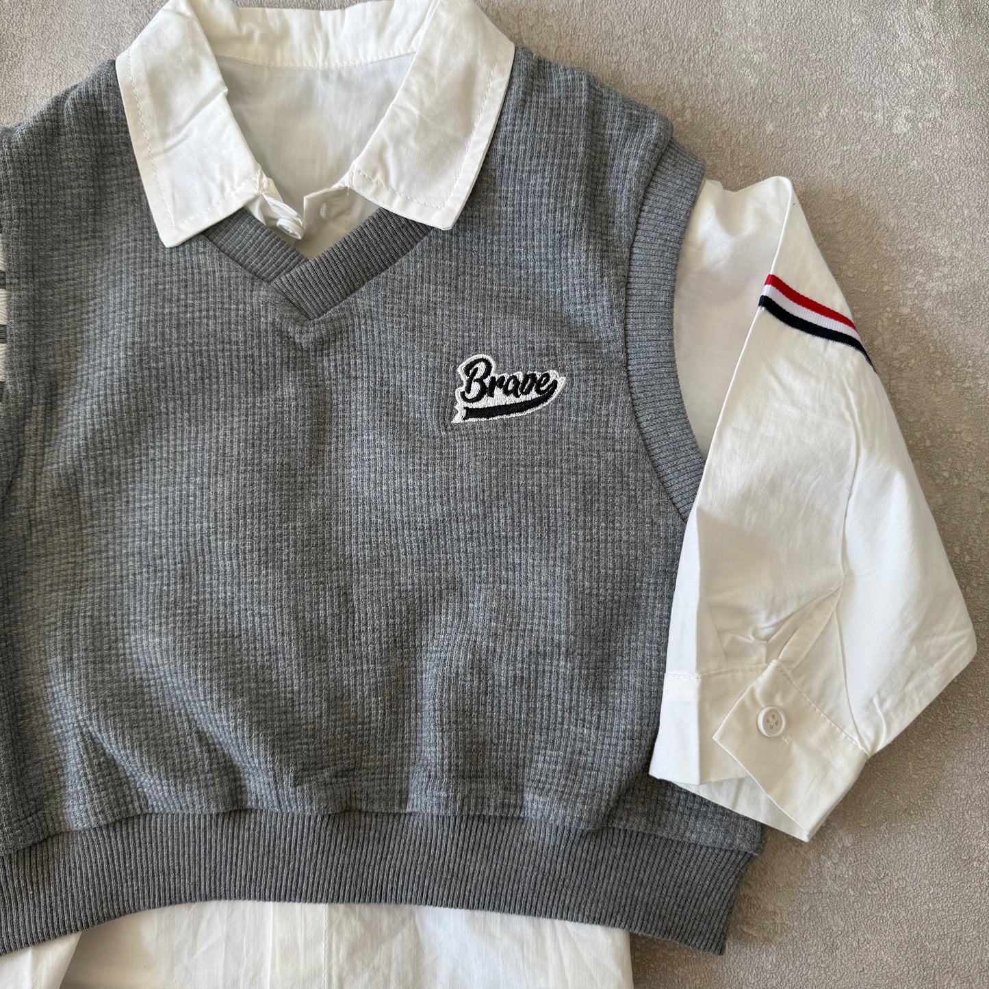 Preppy set met broek, shirt en vest