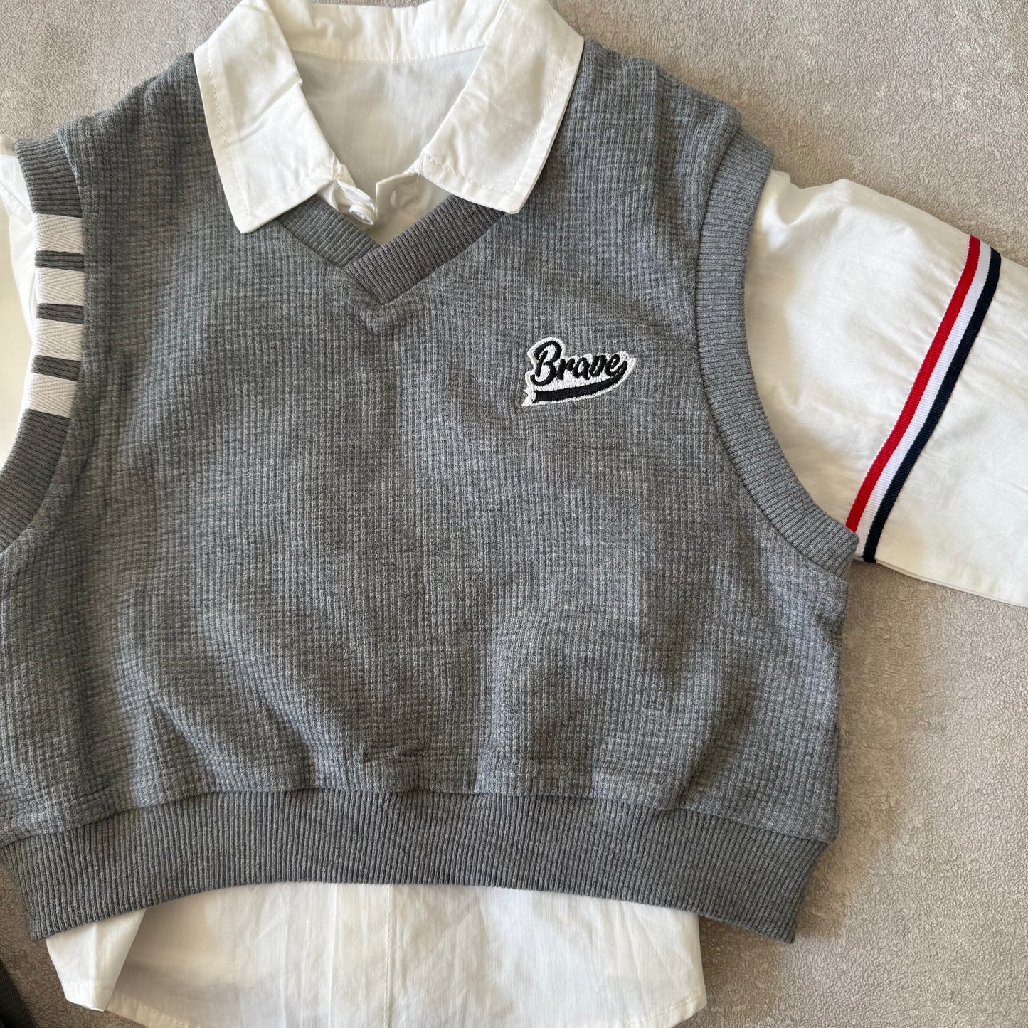 Preppy set met broek, shirt en vest