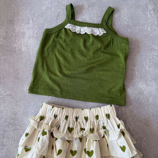 Setje met groene hartjes